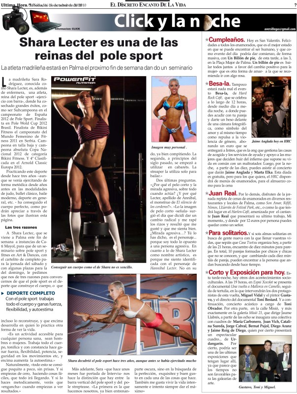 Shara Lecter  en  Palma de Mallorca por primera vez